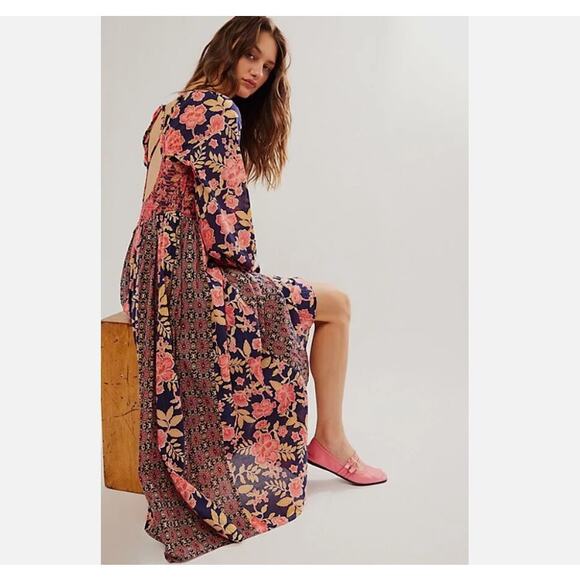 Free People A New Way Maxi Dress Multicolor Size L NWT - Picture 3 of 8